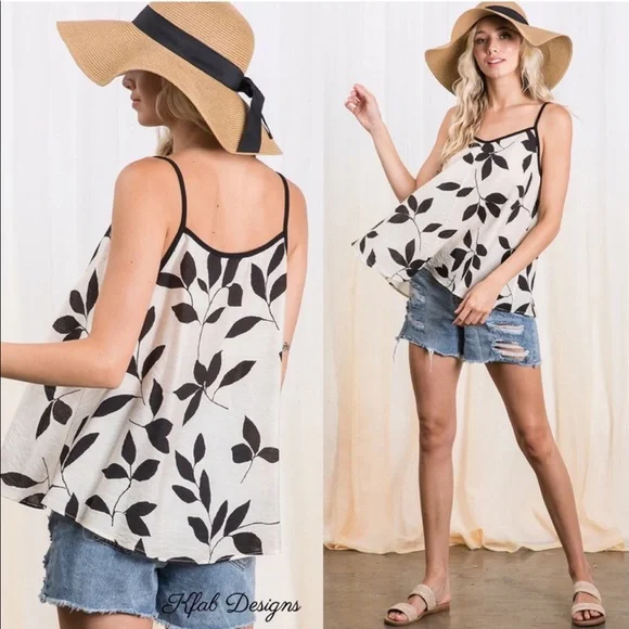 🌟❤️BEAUTIFUL LEAF PRINT CAMI TOP❤️🌟 - Picture 3 of 6